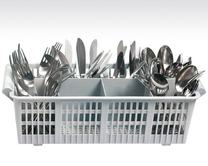Cesto para Talheres Inox 8 Compartimentos 485x230x146mm