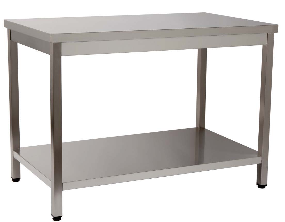 Mesa de Trabalho em Inox 1000x700x850mm com Prateleira