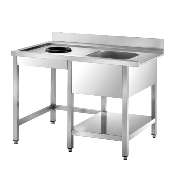 Mesa de Pré-lavagem Inox com Cuba 1500x735x850mm
