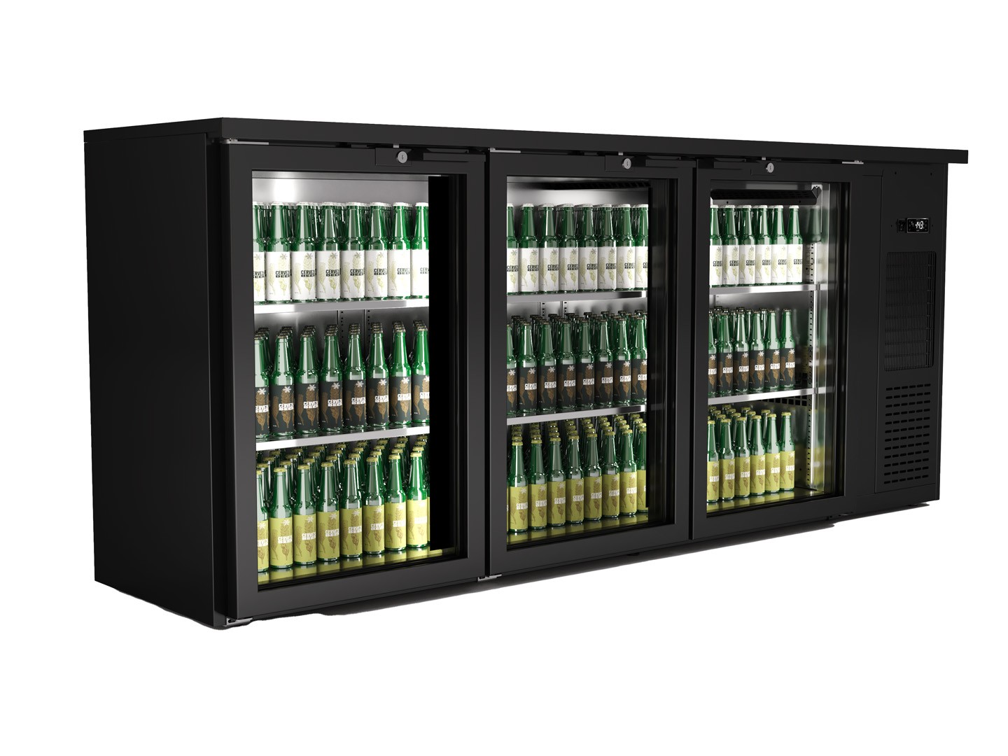 Expositor Refrigerado Garrafeira 3 Portas de Vidro 413L