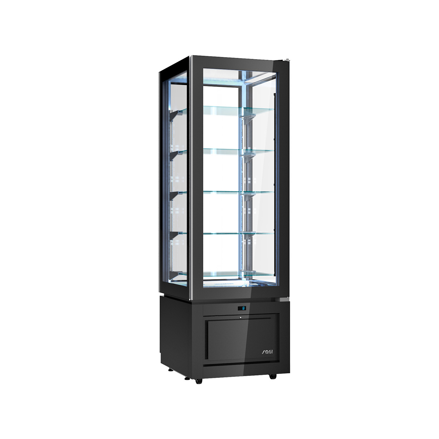 Vitrine Refrigerada Panorâmica Preta 324L (+2º/+10ºC)