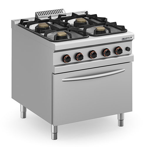 Fogão Industrial a Gás 4 Queimadores c/ Forno GN 2/1 Linha 900