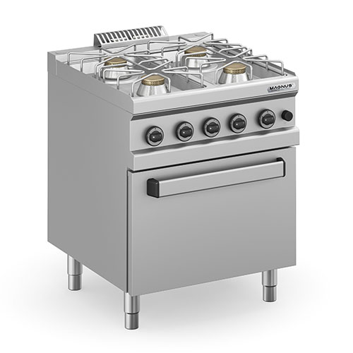 Fogão Industrial a Gás 4 Queimadores com Forno GN2/1 Linha 700