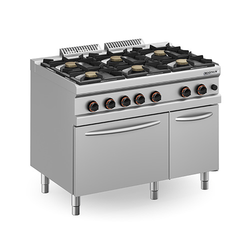 Fogão Industrial a Gás 6 Queimadores + Forno GN2/1, Linha 700