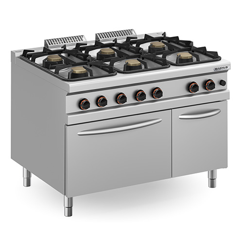 Fogão Industrial a Gás 6 Queimadores + Forno GN2/1, Linha 900