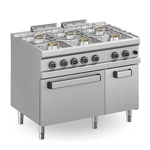 Fogão Industrial a Gás com 6 Queimadores e Forno GN2/1