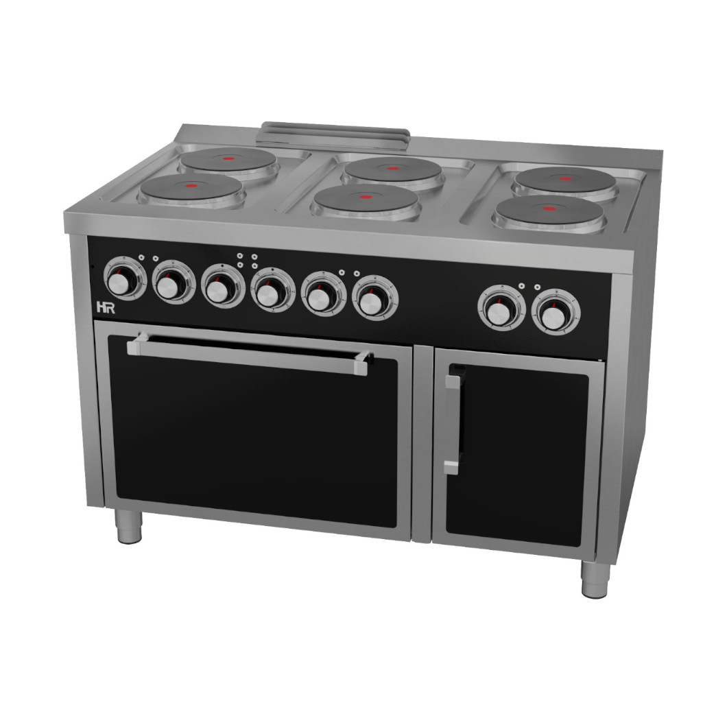 Fogão Elétrico Industrial 6 Placas c/ Forno Linha 700 1200mm