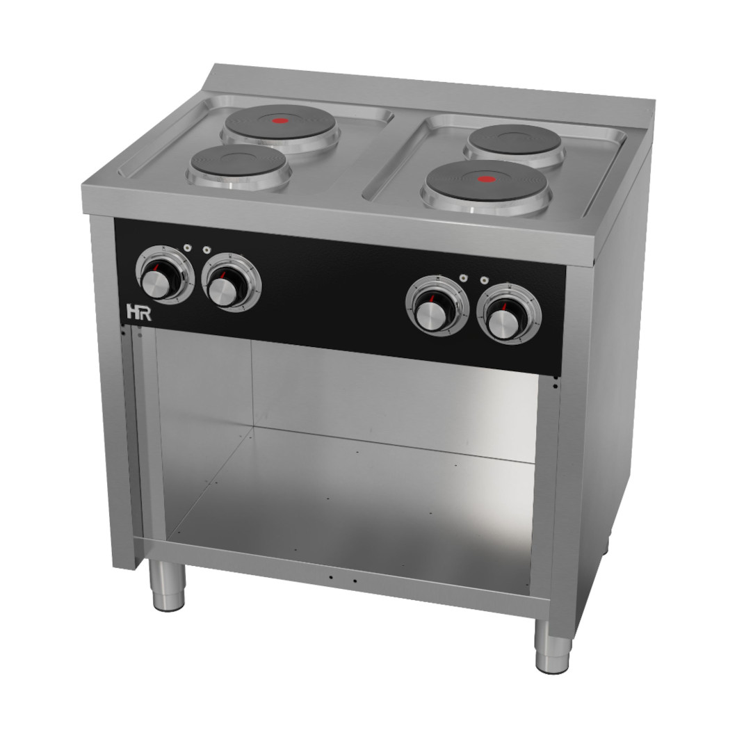 Fogão Industrial Elétrico 4 Placas | Linha 600 | 800x600mm