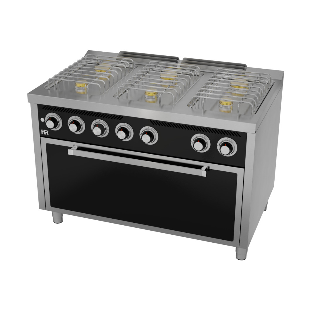 Fogão Industrial a Gás 6 Bicos com Forno Linha 750