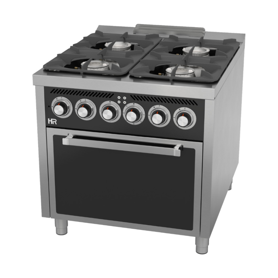 Fogão Industrial a Gás 4 Queimadores c/ Forno Elétrico Linha 900