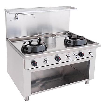 Fogão Wok Profissional a Gás 3 Queimadores 1200mm