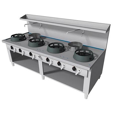 Fogão Wok Industrial a Gás 6 Queimadores