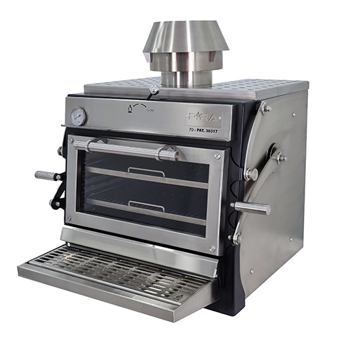 Forno Industrial a Carvão com Porta de Vidro Elevável