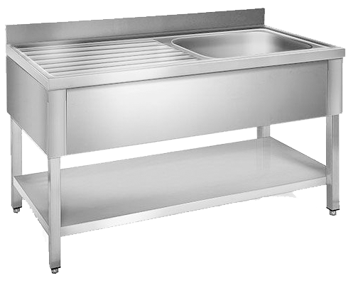 Lavadouro Industrial Desmontável 1400x600mm com Bancada e 1 Cuba