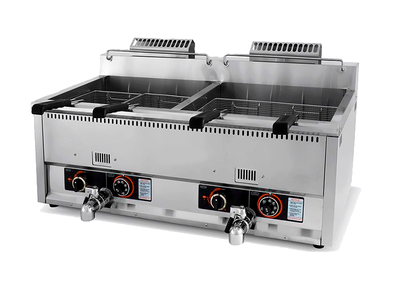 Fritadeira Industrial a Gás Dupla Sobremesa 30L
