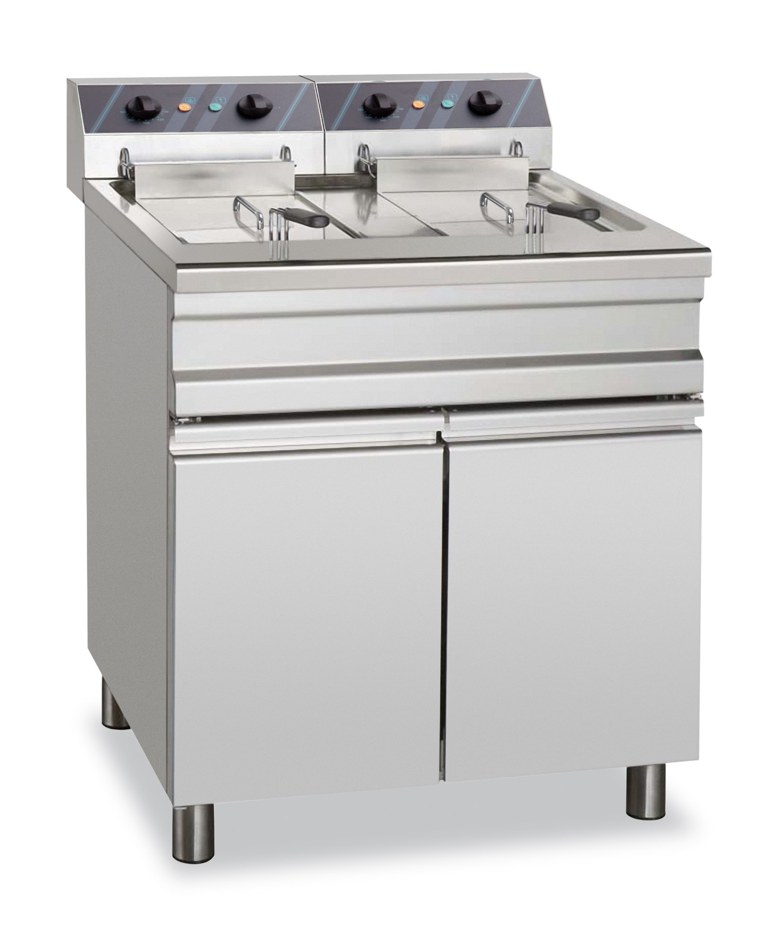 Fritadeira Industrial Elétrica de Pé 14+14L 18 kW