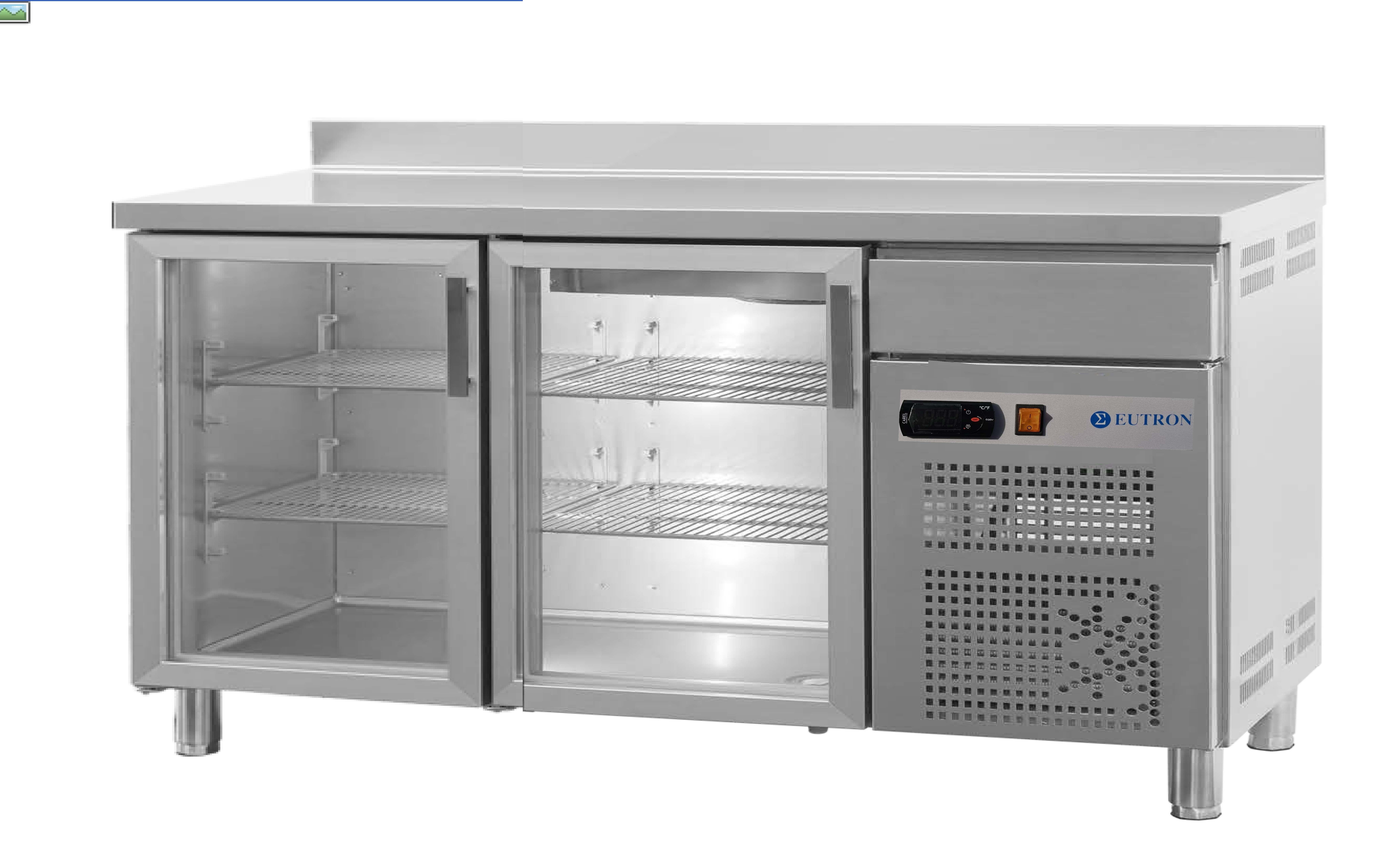 Frente de Balcão Refrigerado com 2 Portas de Vidro 404L