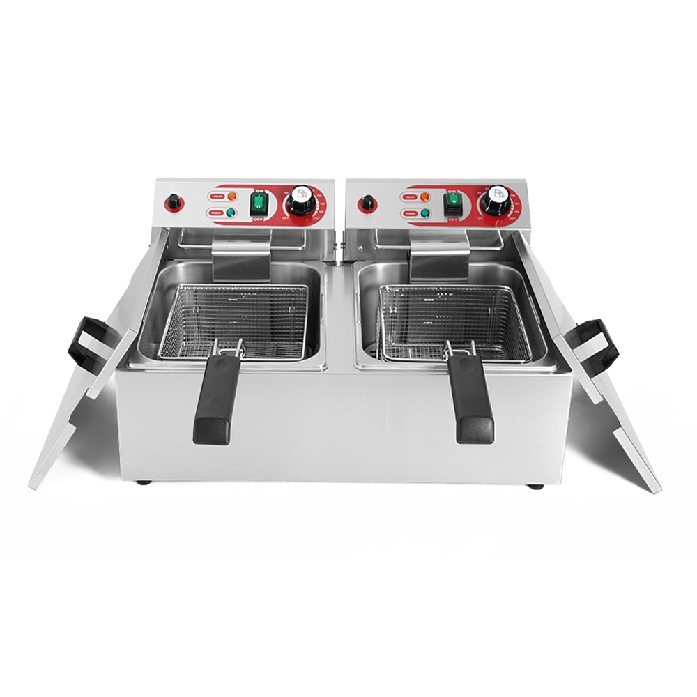 Fritadeira Elétrica Profissional Monofásica 2 Cubas 7+7L