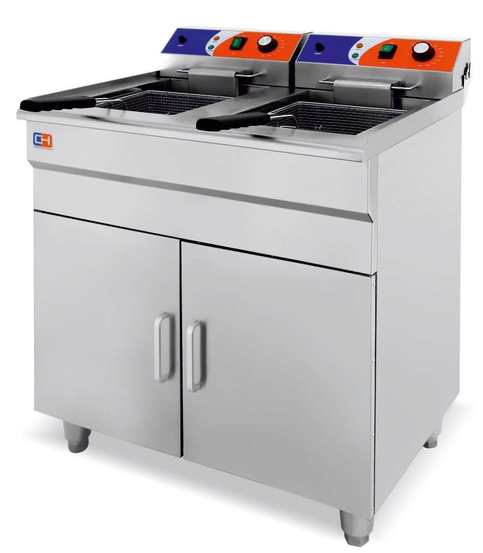 Fritadeira Elétrica Profissional Dupla 14+14L com Móvel