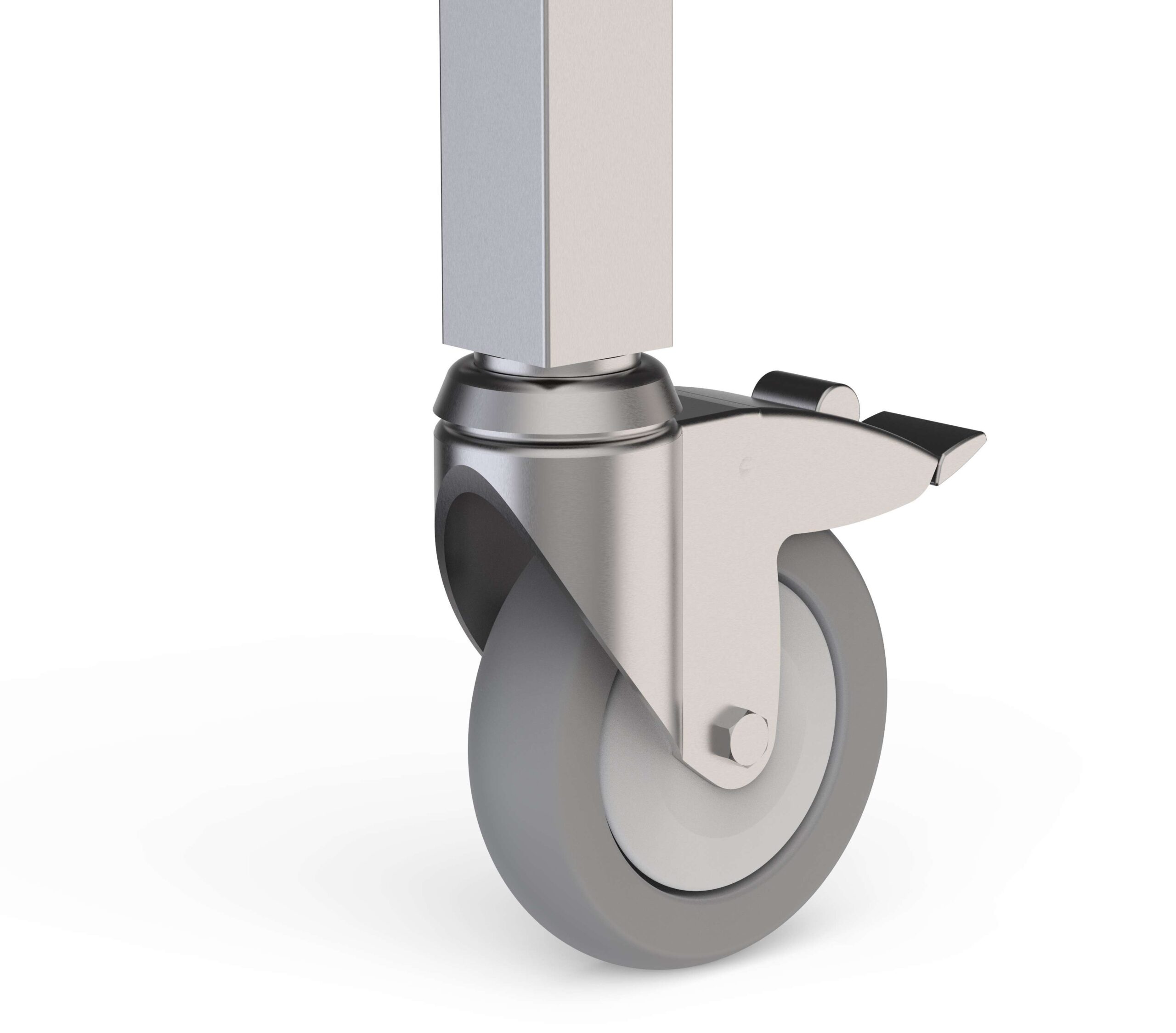 Conjunto de 6 Rodas Inox Ø125 mm para Móveis