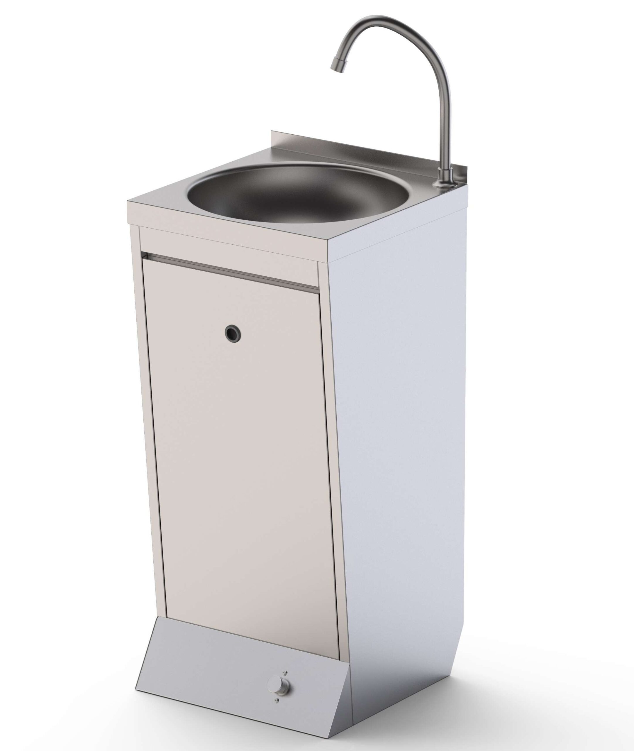 Lava-Mãos de Pé Inox com Acionamento por Pulsador 400x400x850h mm