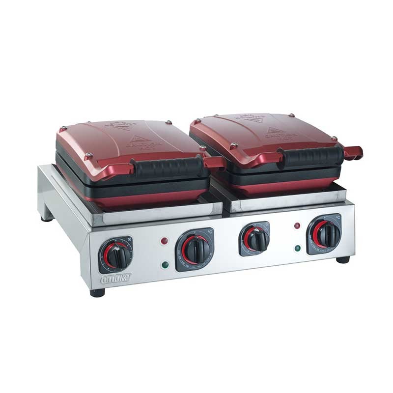 Máquina de Waffles Quadrada Dupla 2.6kW