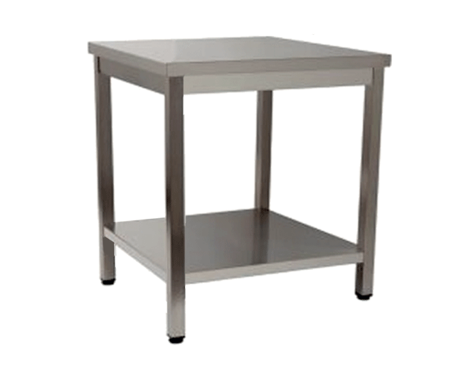 Mesa de Trabalho Central Inox 70x60 cm com Prateleira Inferior