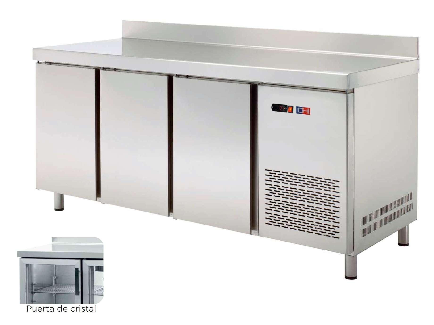 Mesa Refrigerada de Apoio 4 Portas CRISTAL 2542x600mm