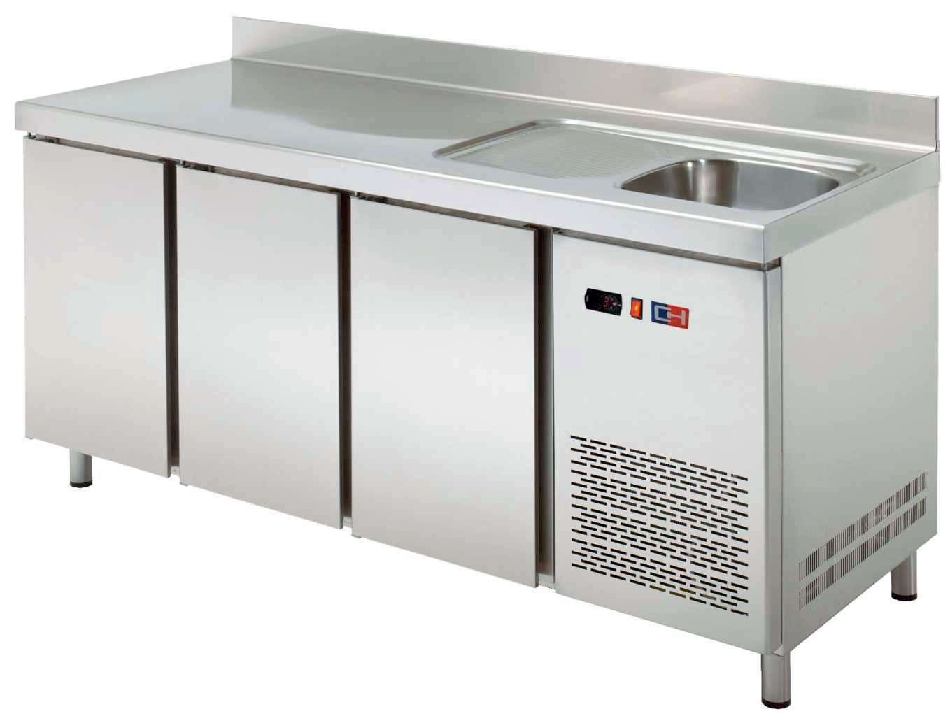 Bancada Refrigerada com Lava-loiça 2 Portas 600mm