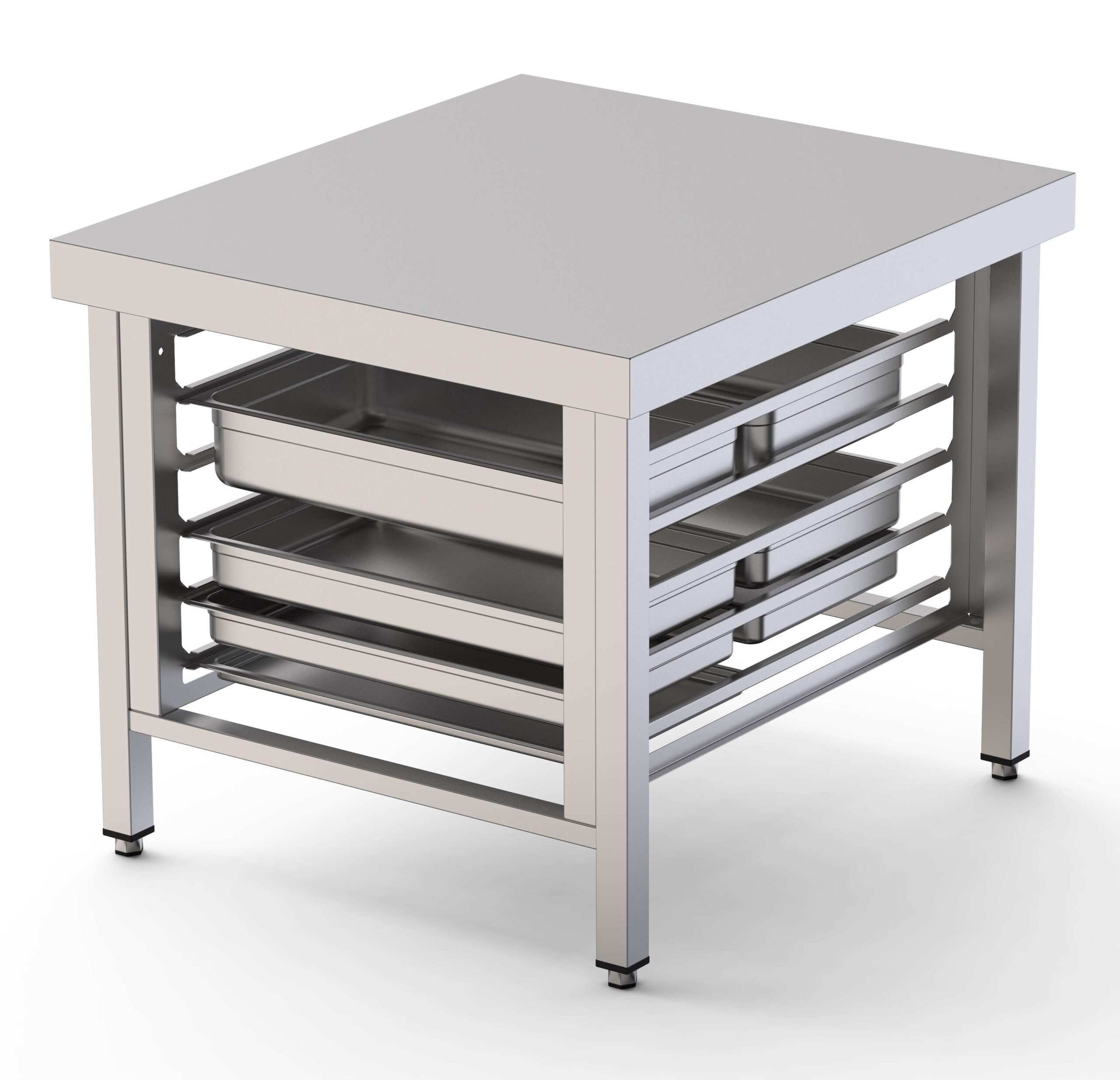 Mesa de Suporte Inox para Fornos com 6 Guias GN 2/3