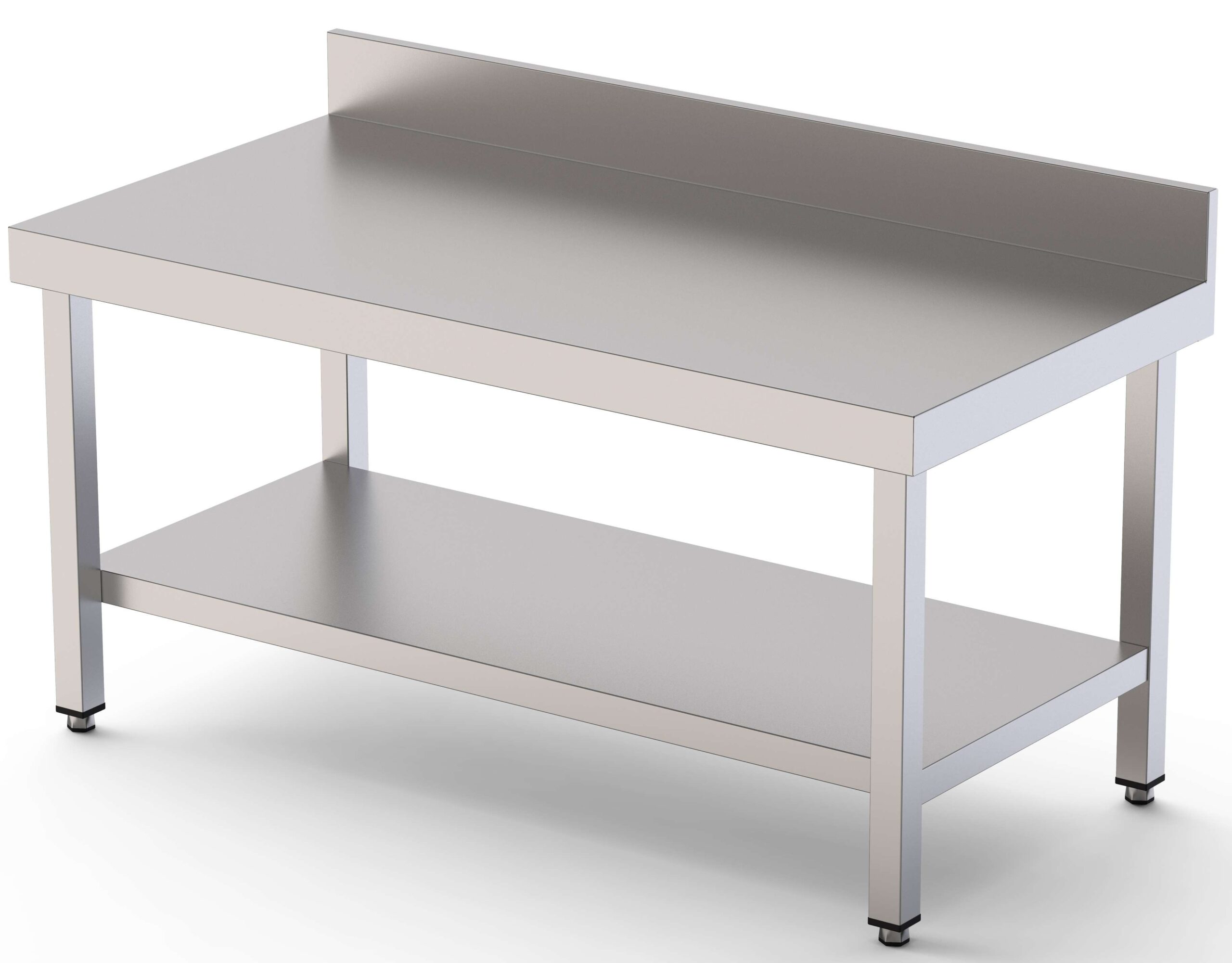 Mesa de Trabalho Mural Inox com Prateleira Inox 2600x700x600 mm