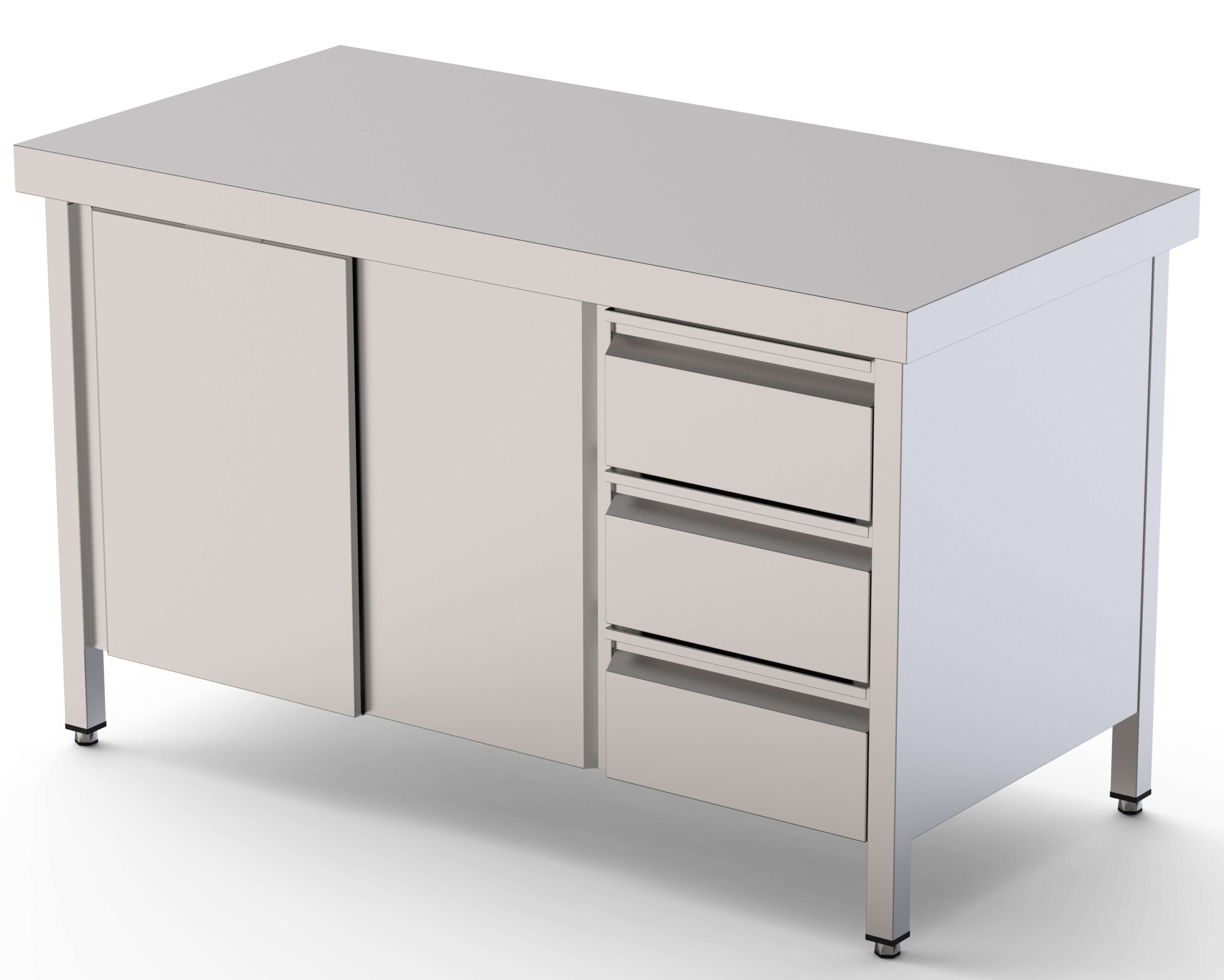 Mesa de Trabalho Inox Central com Gavetas 1800x700mm