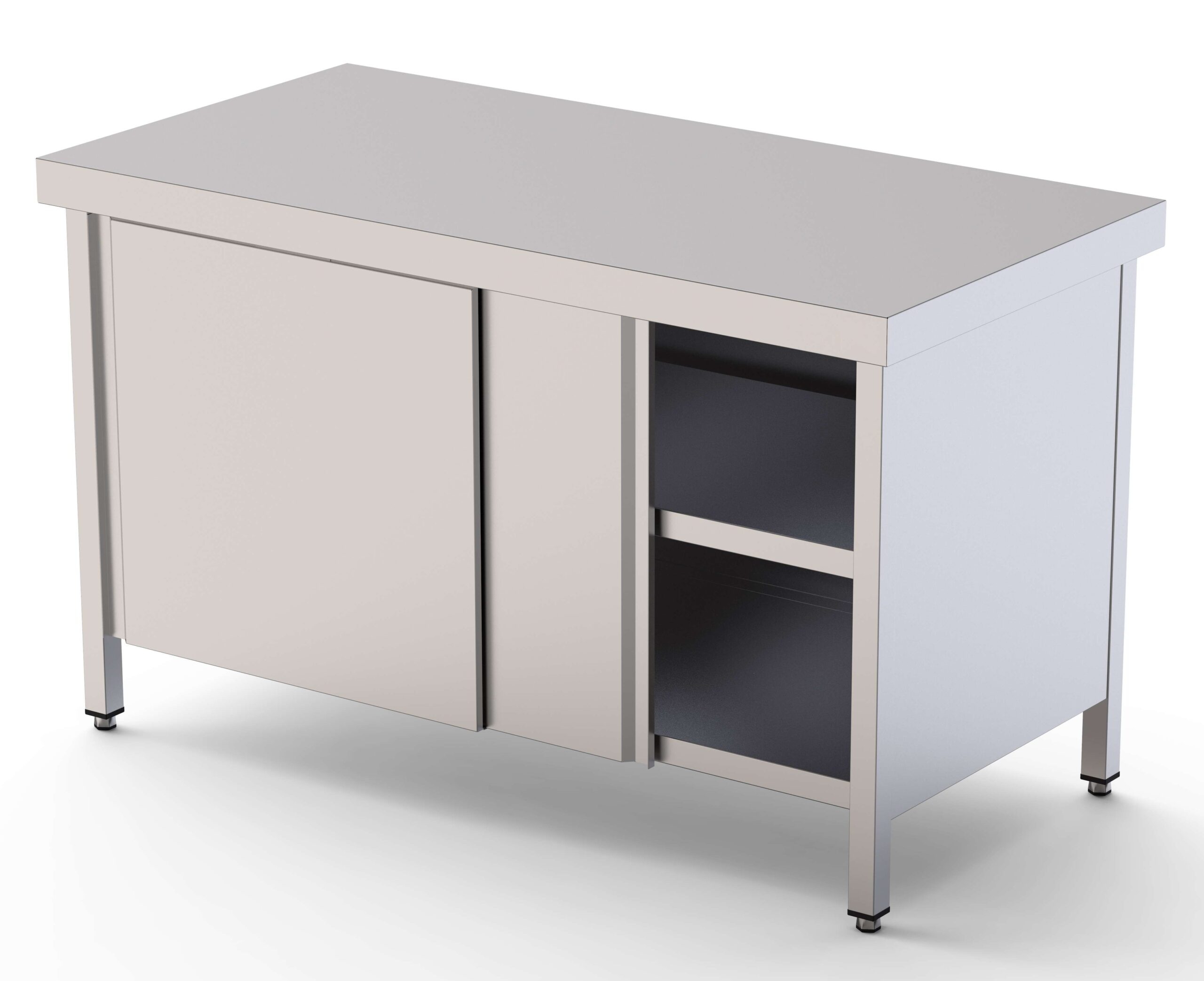 Mesa de Trabalho Central em Inox 1800x700x850mm Portas