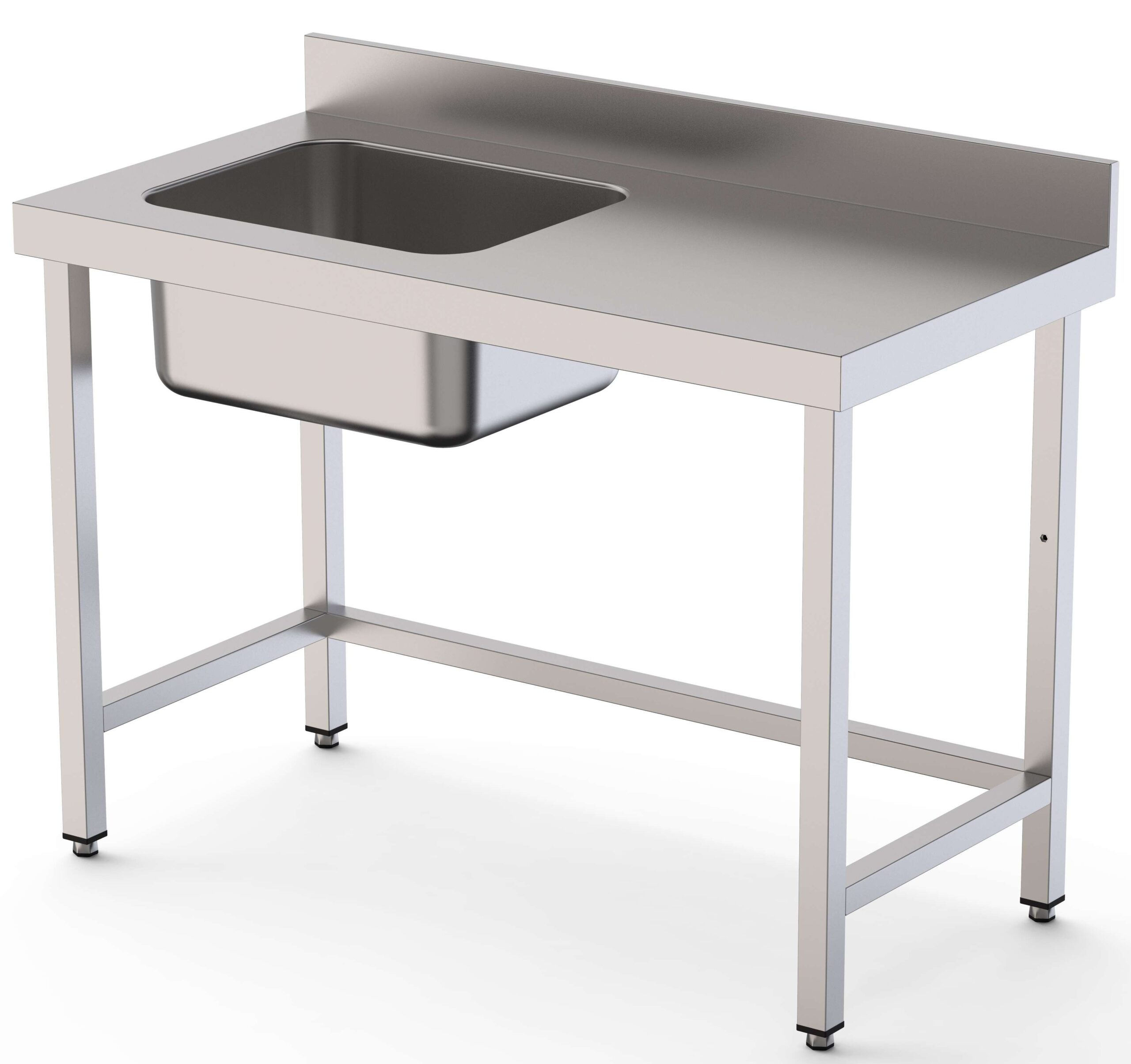 Bancada Inox com Cuba à Esquerda 1500x600x850 mm