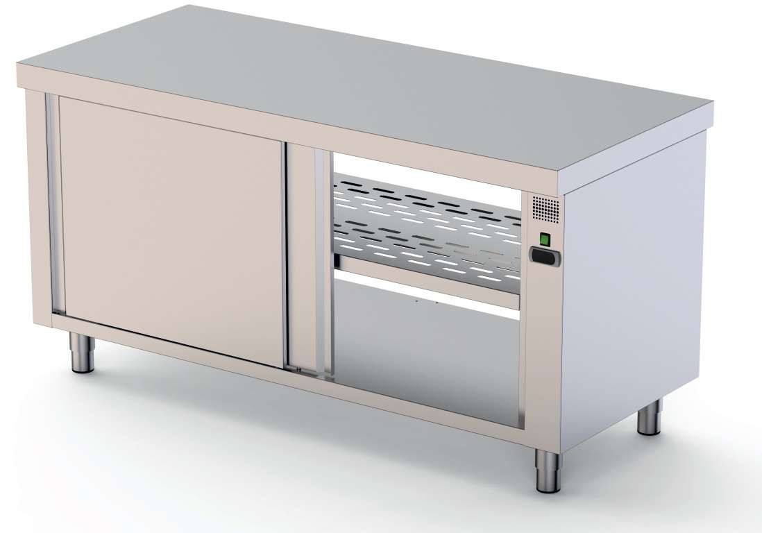Mesa Estufa Central Inox 700 com Porta Deslizante 1200x700 mm