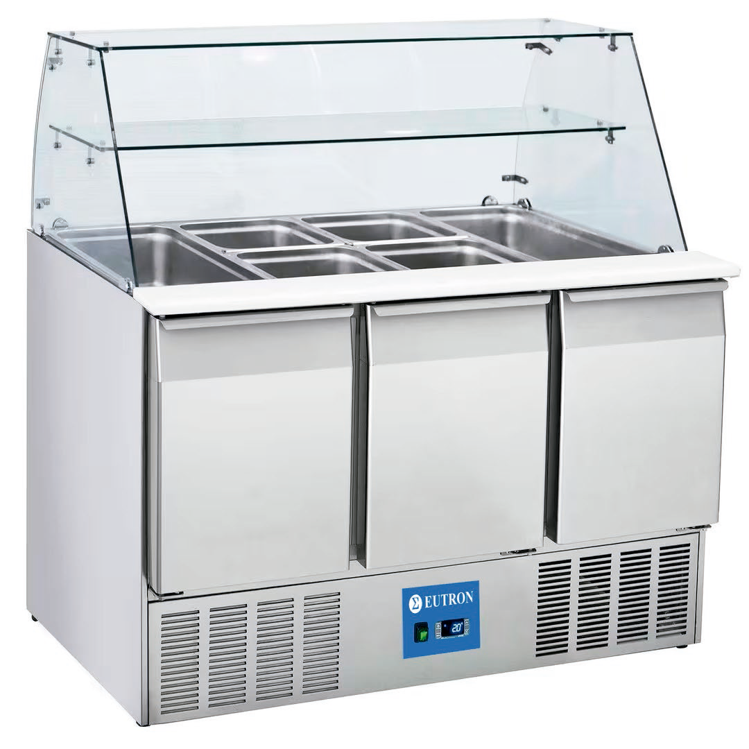 Mesa Refrigerada de Preparação com Vitrine GN 1/1