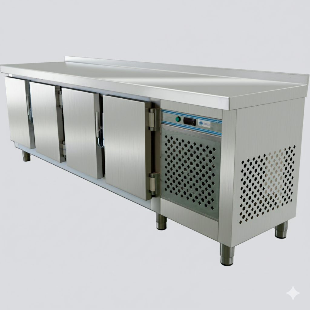 Mesa Refrigerada Industrial Inox 2000mm 3 Portas