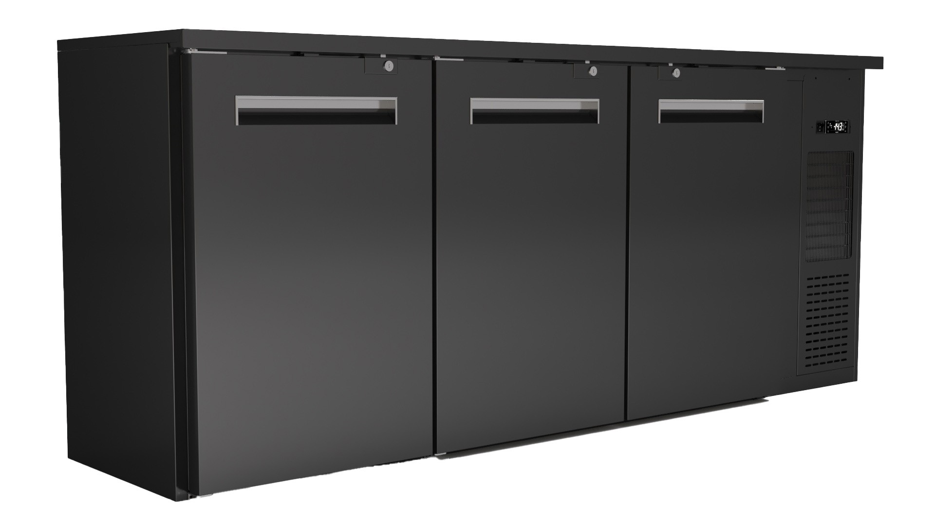Mesa Refrigerada Mural 3 Portas Negra 575L