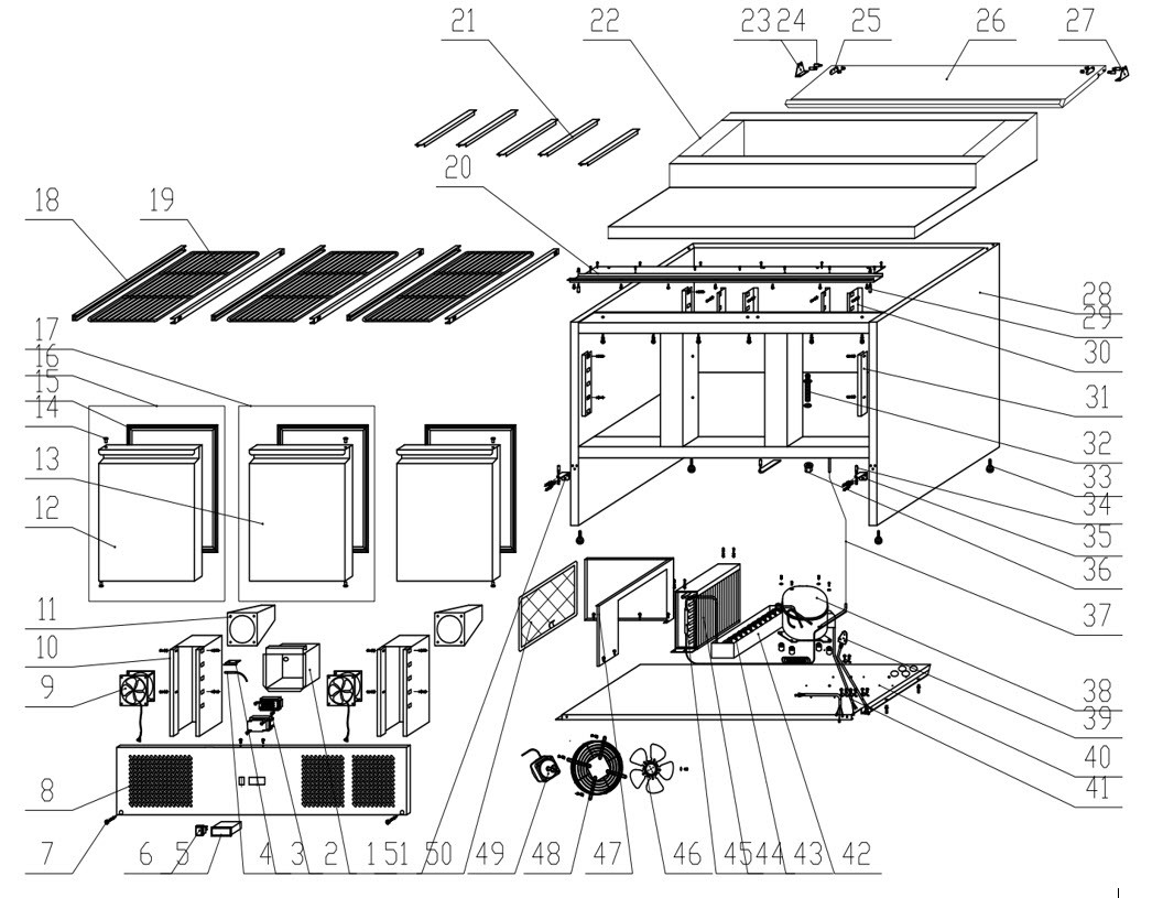 Mesa Refrigerada para Preparação 3 Portas GN1/6