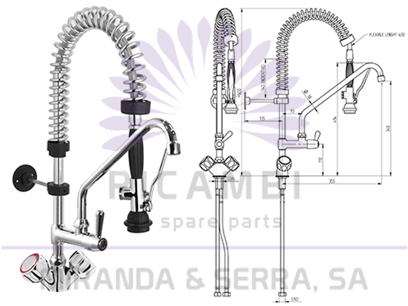 Misturadora Monofuro com Bica e Duche Compacta