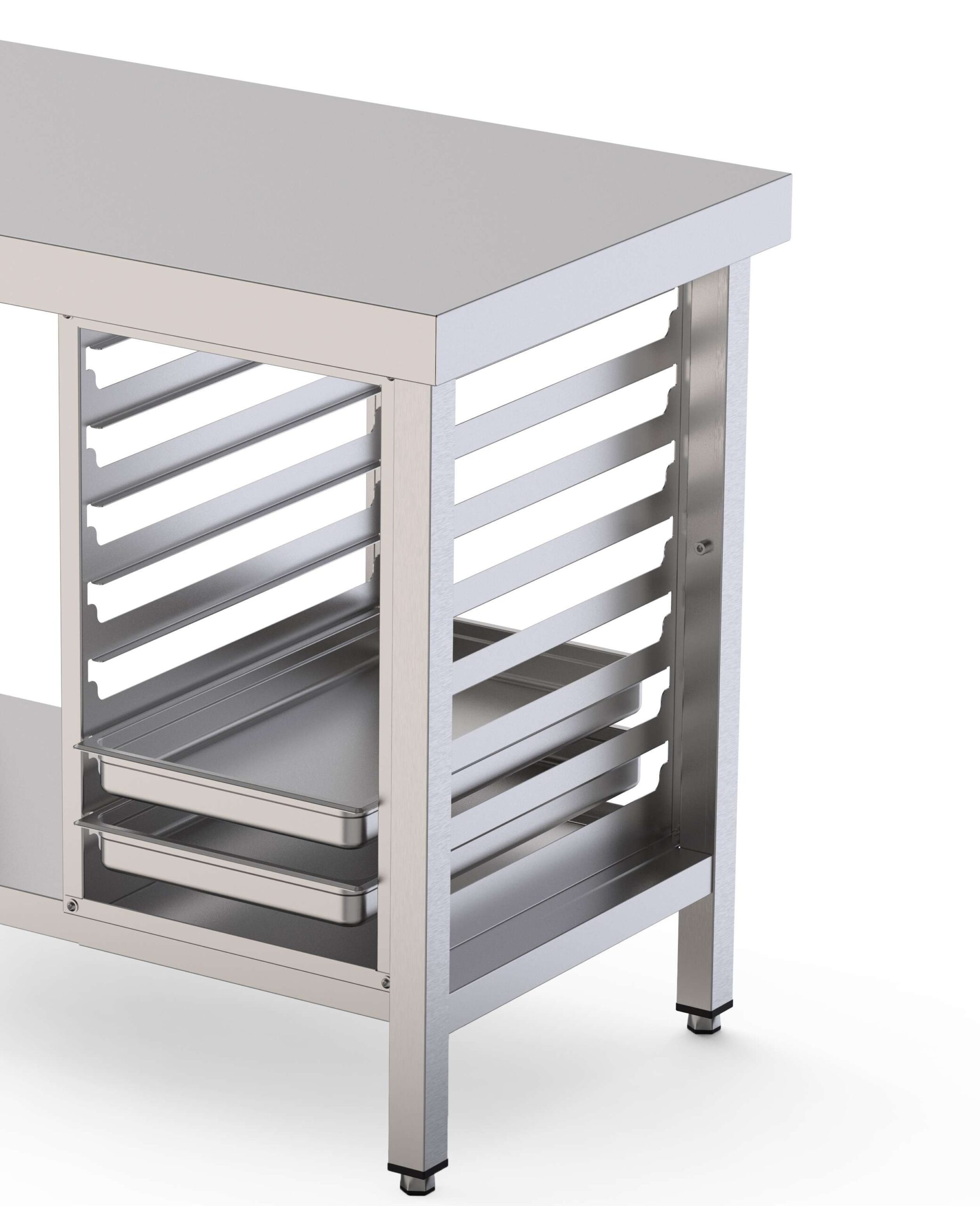 Módulo de Prateleiras Inox para 8 Tabuleiros GN 1/1 - 38x53x56cm