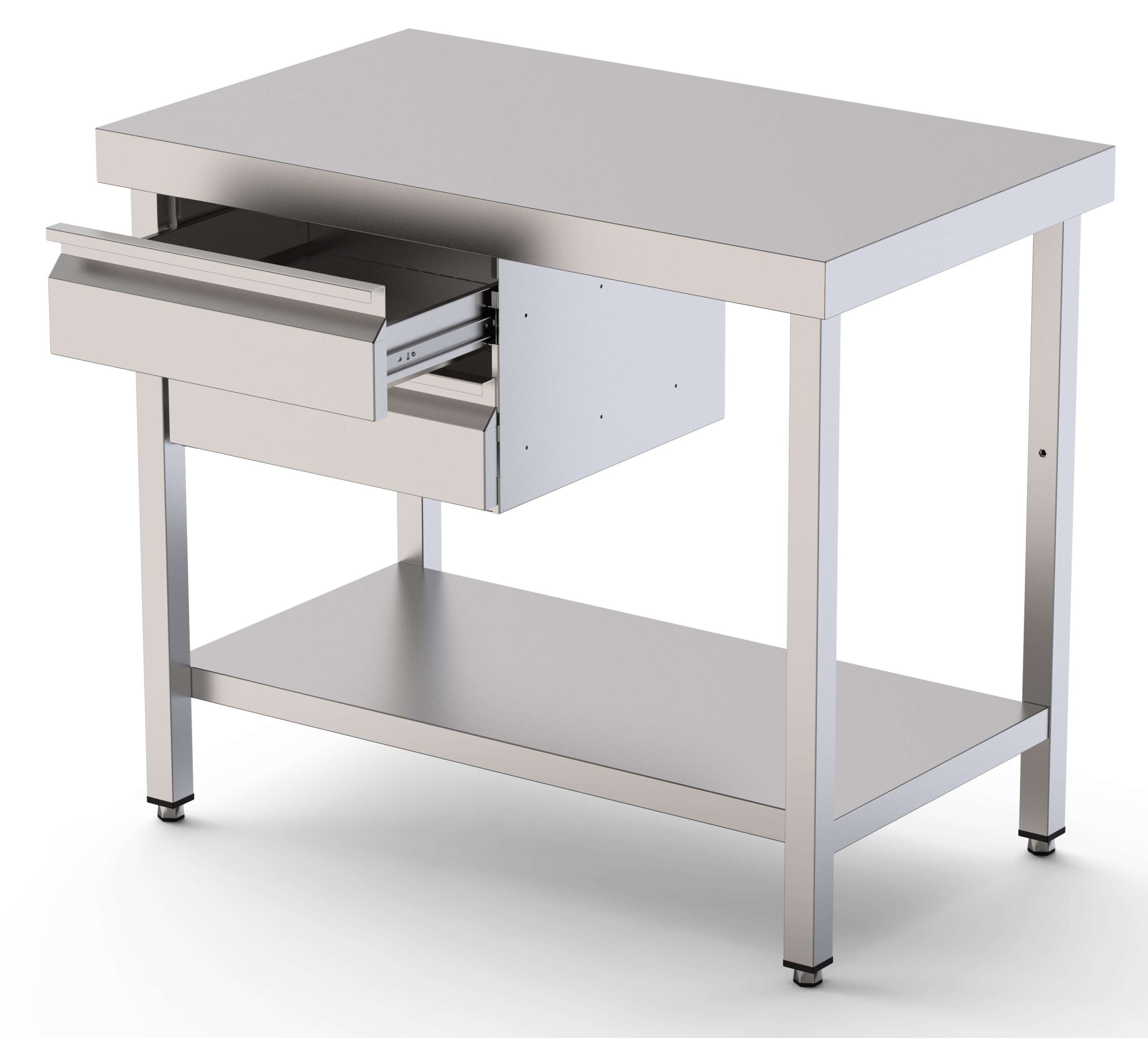 Módulo de Gavetas em Aço Inox com Corrediças, 480x460x345mm