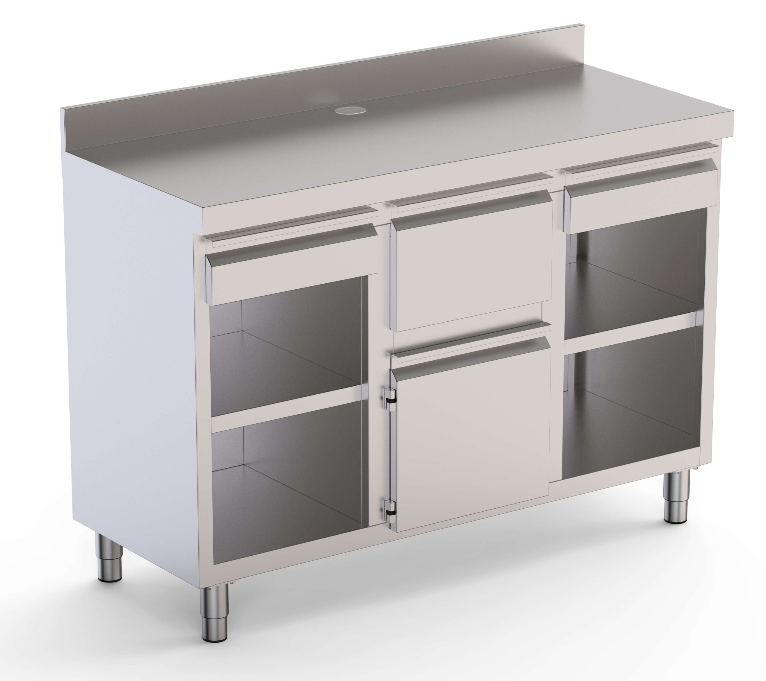 Módulo Neutro Cafeteiro Inox 1500x600x1050mm com Tolva