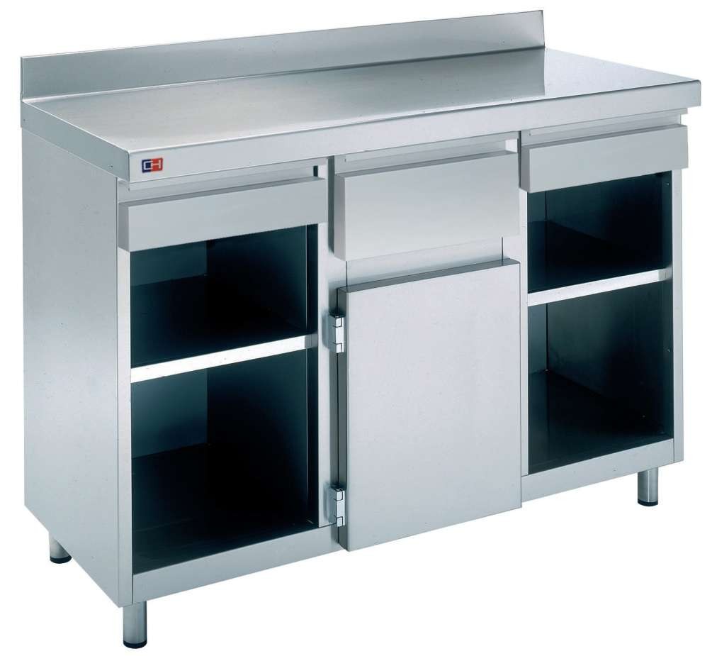Móvel Cafeteiro Inox 1500x600x1045 mm com Gaveta Borras e Orifício