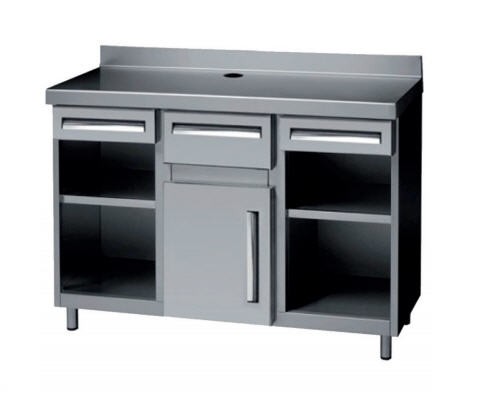 Móvel Cafeteiro Inox com Tolva 1500x600mm
