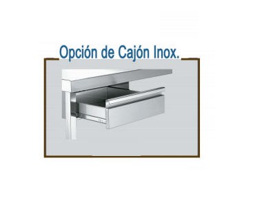 Módulo de Prateleiras Inox com Gaveta 1000x600mm