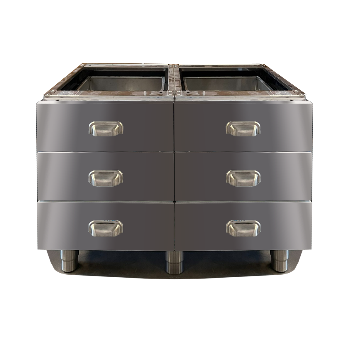 Móvel Neutro Inox 6 Gavetas GN 1/1, Linha 700, 800x610x630mm