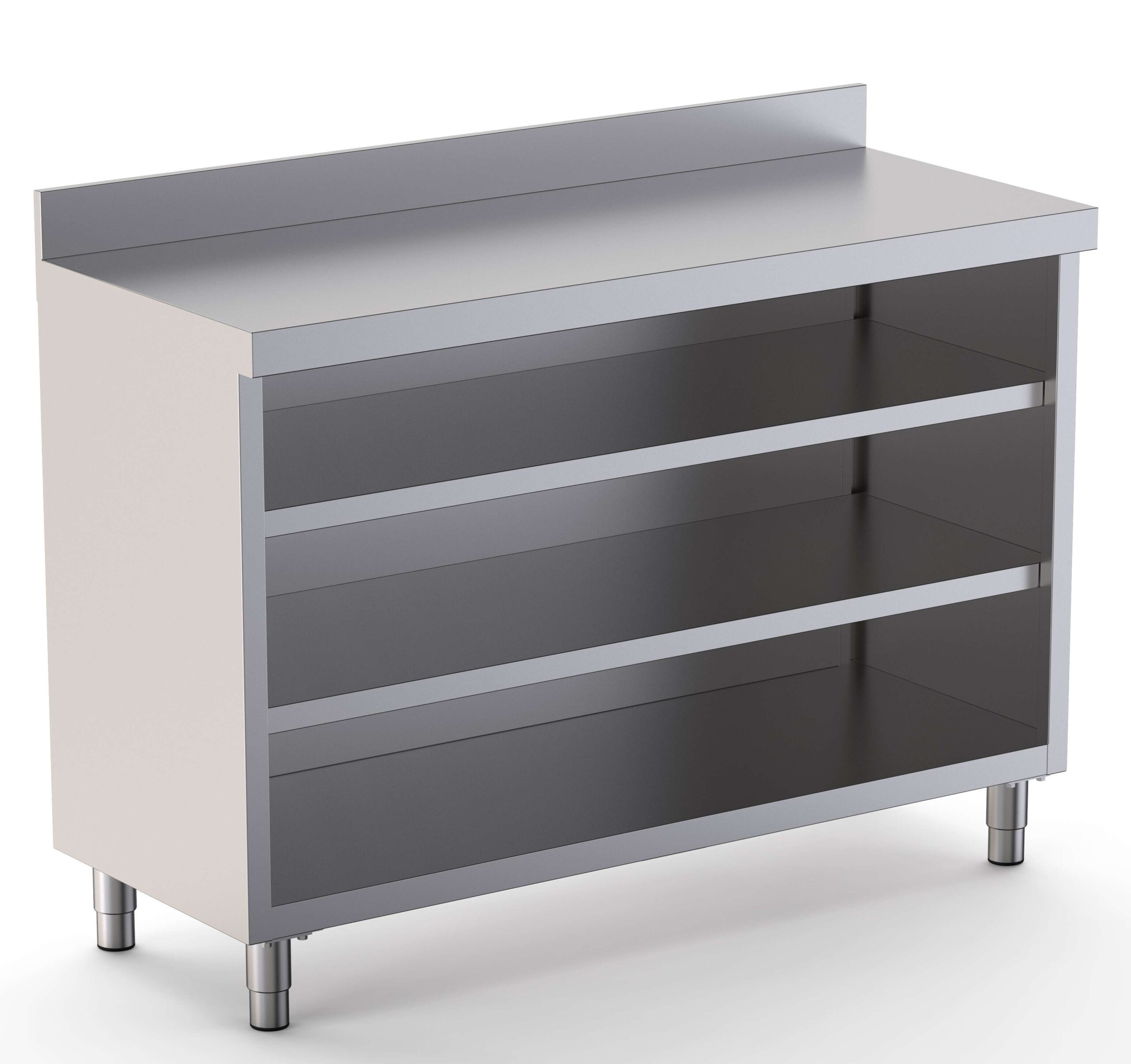 Móvel de Prateleiras Inox 1500x350x1050mm com 2 Prateleiras