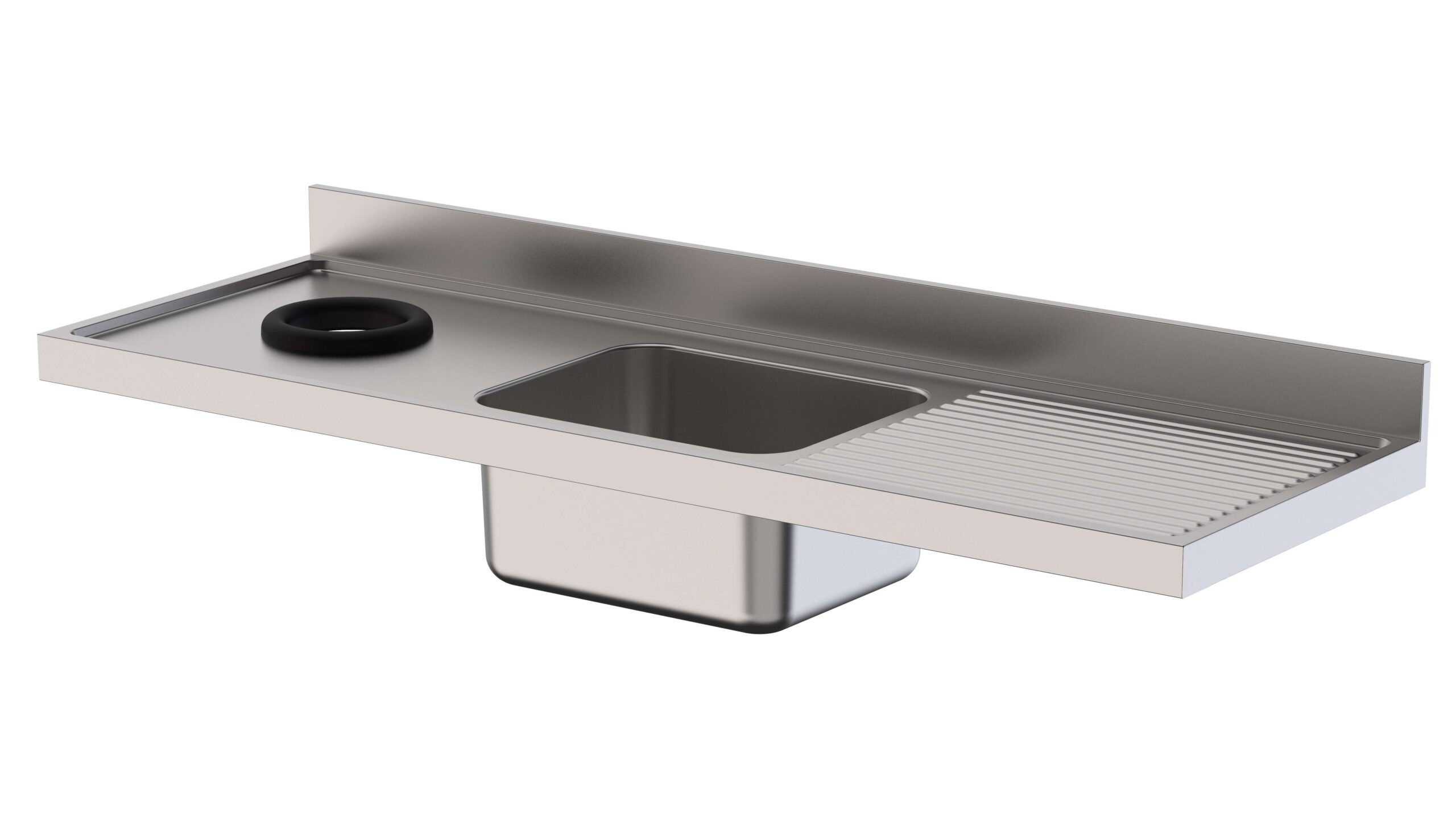 Lavadouro de Inox 1 Cuba Direita com Aro Desbarace 1400x600 mm