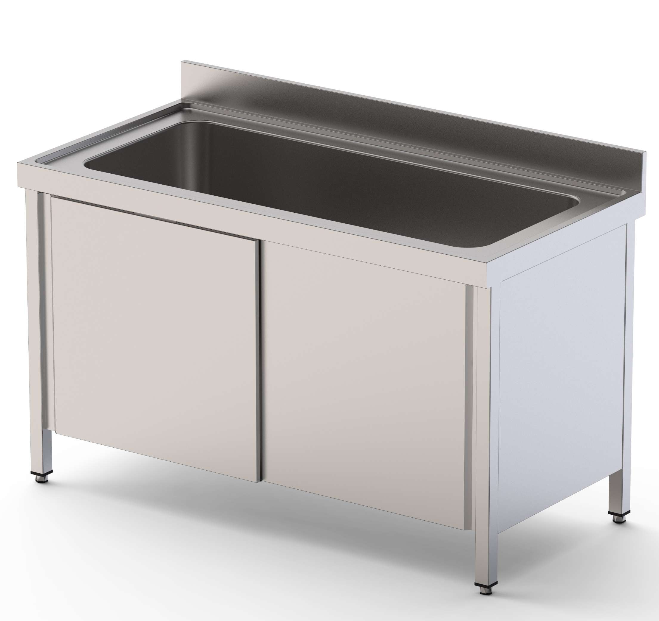 Lavadouro de Inox 1 Cuba Fundo 700 com Móvel e Portas 1200x700x400h mm